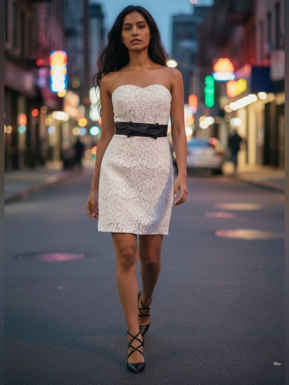 H&M Dress Lace Strapless Cocktail Wedding sz 4 NEW